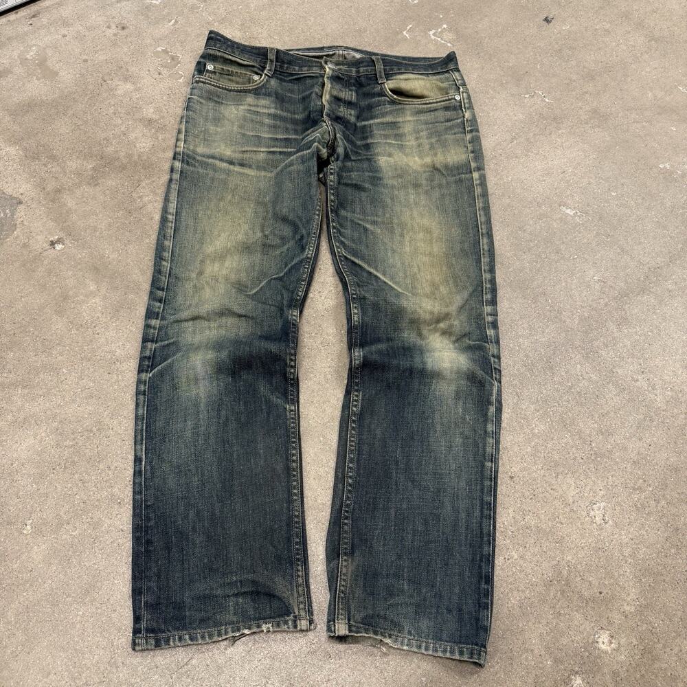 VINTAGE 00s MARC JACOBS DIRTY YELLOW WASH GRUNGE STRAIGHT LEG JEANS 36(TAG 34)